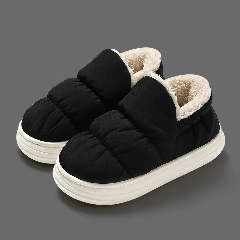 Thick Plush Unisex Flats by - CozyWhims Black-44-45-Suggest-43-44