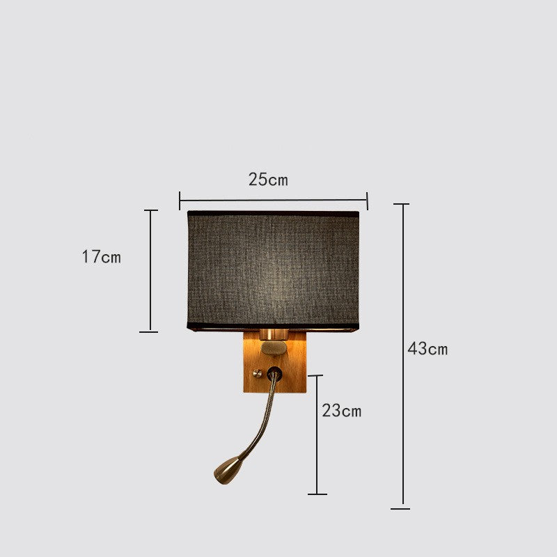 Interior Wall Lights Led Hotel Rooms Headboard Wood Art Bedroom - CozyWhims 1062Black-No-bulb