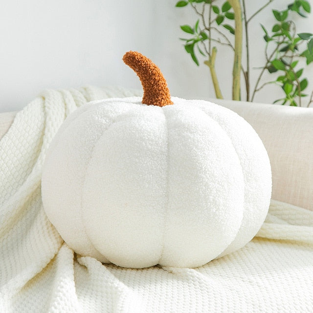 Stuffed Pumpkin Pillow Toy - CozyWhims White-Pumpkin-About-20-cm