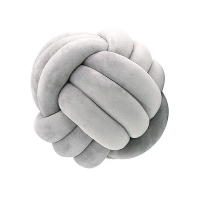 Knotted Ball Throw Pillow - CozyWhims Light-Grey-27X27cm