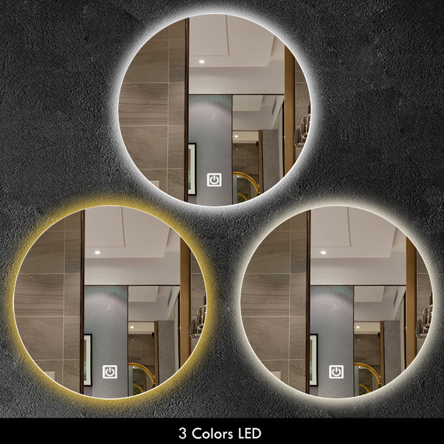 LED Bathroom Mirror - CozyWhims 3-Colors-LED-40x40cm