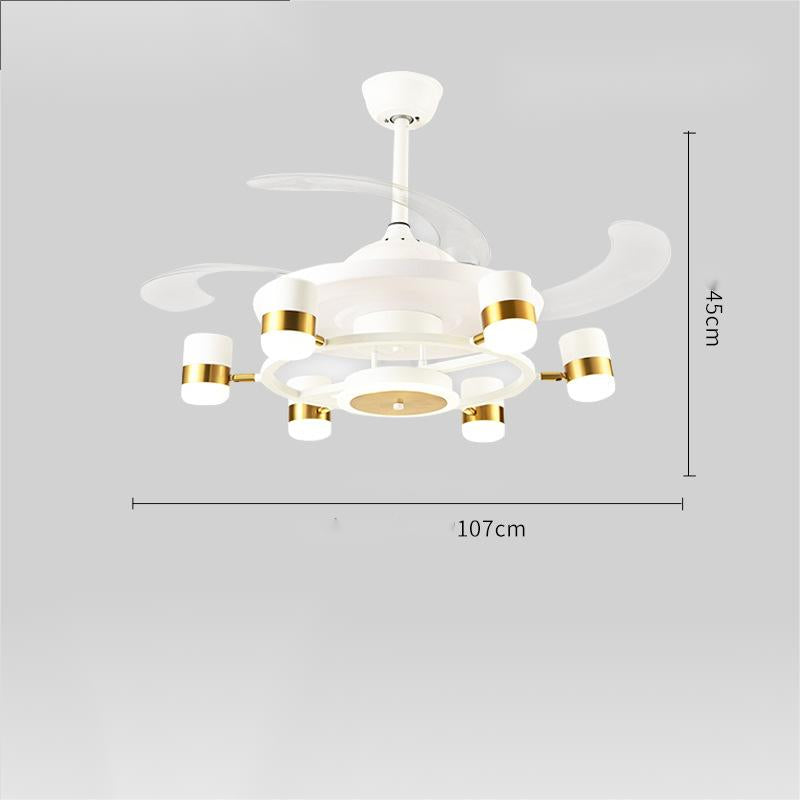 Modern Home Chandelier With Electric Fan - CozyWhims White-8head-remote-control