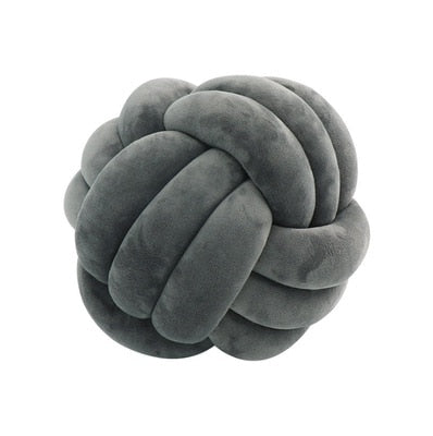 Knotted Ball Throw Pillow - CozyWhims Dark-Gray-27X27cm