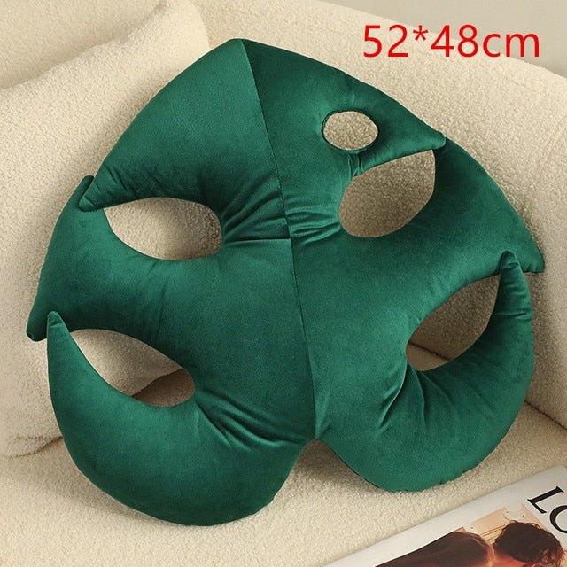 Green Leaf Plush Pillows - CozyWhims Pillow-04