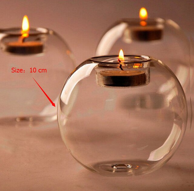 Europe-style Round Hollow Candle Glass - CozyWhims Glass-10-cm