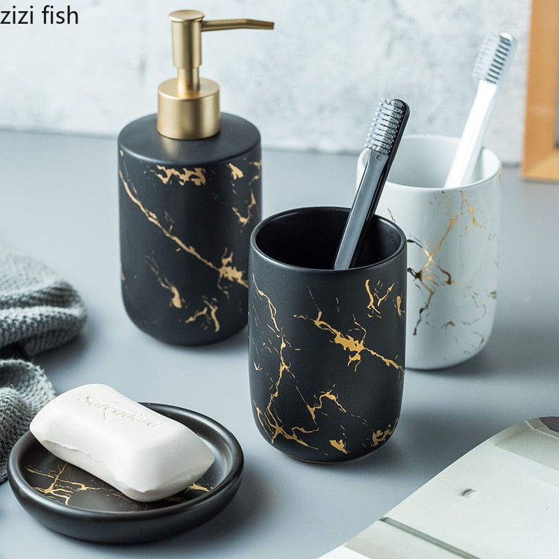 Nordic Matte Bathroom Accessories Set - CozyWhims 