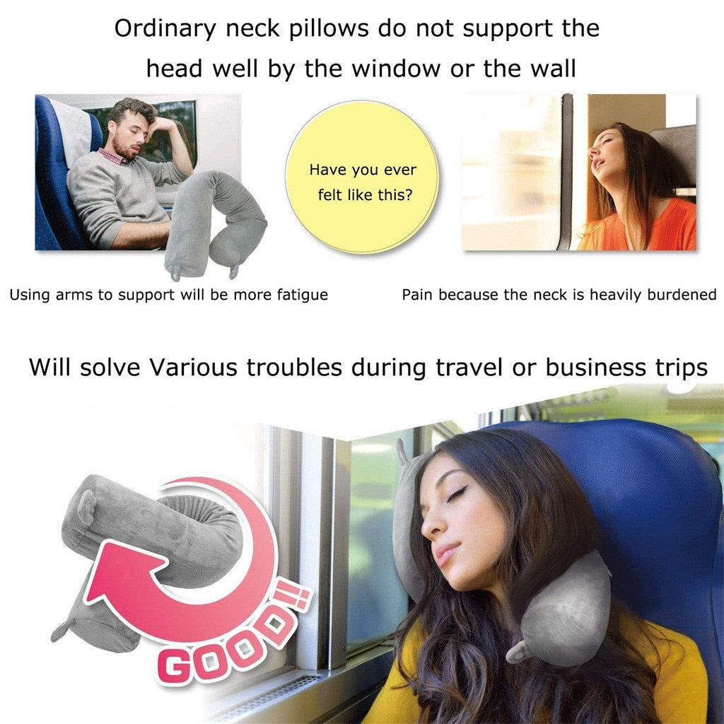 Travel Twisted Memory Cotton Pillow - CozyWhims 