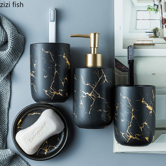 Nordic Matte Bathroom Accessories Set - CozyWhims 