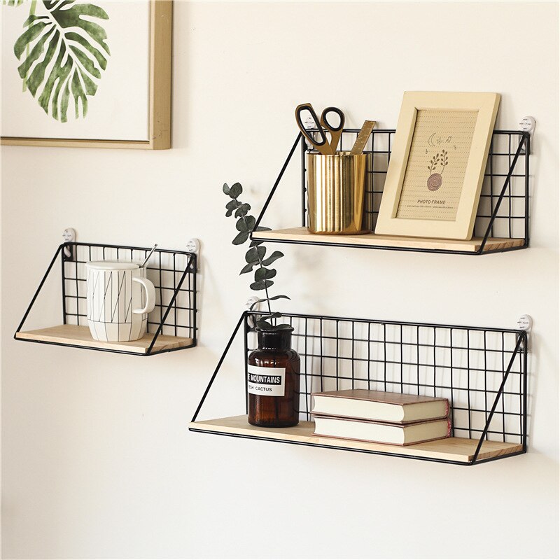 Nordic Wooden Wall Hanging Shelves - CozyWhims 