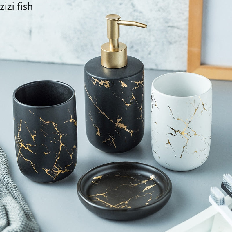 Nordic Matte Bathroom Accessories Set - CozyWhims 