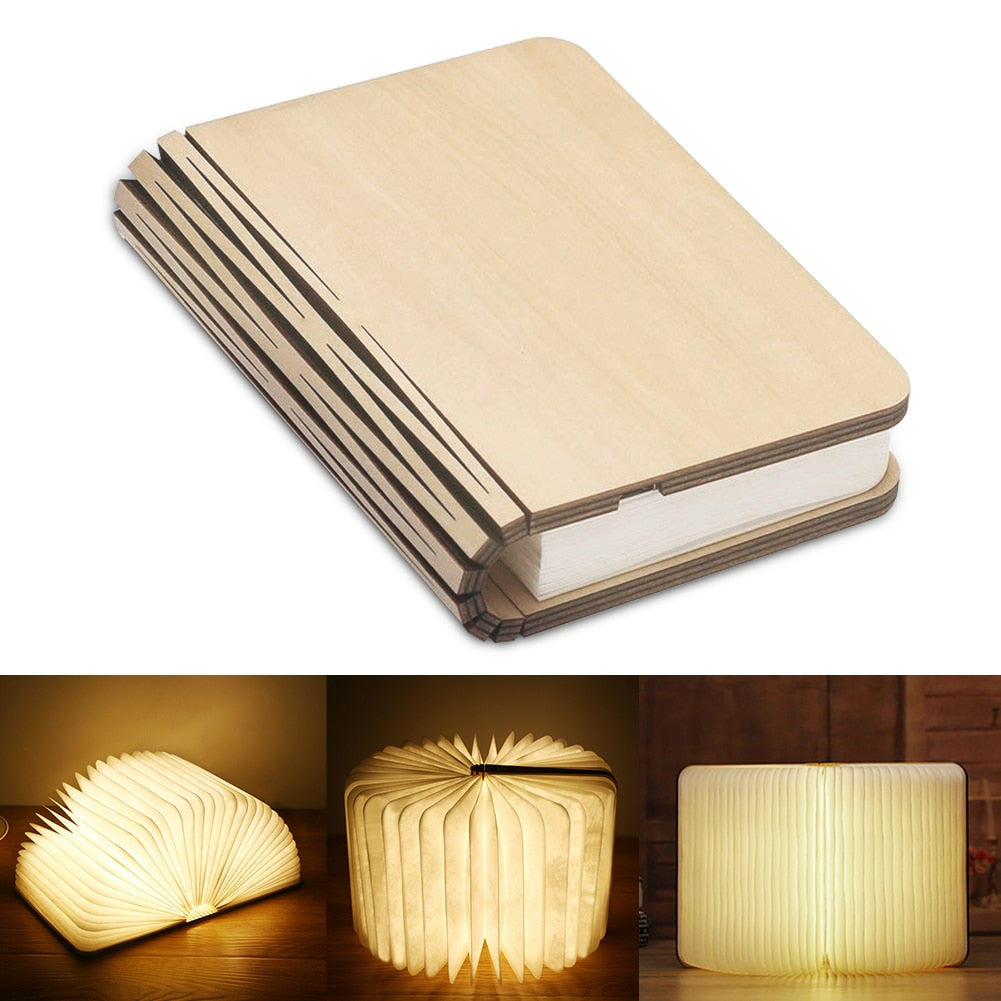 Wooden book lamp - CozyWhims 