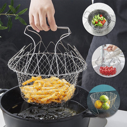 Chef Basket SteelMesh Deep-Fry Drainer - CozyWhimsKitchen