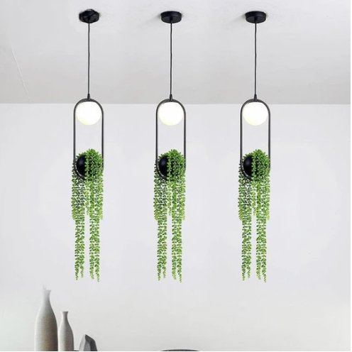 Creative Flower Pot Iron Aisle Chandelier - CozyWhims0