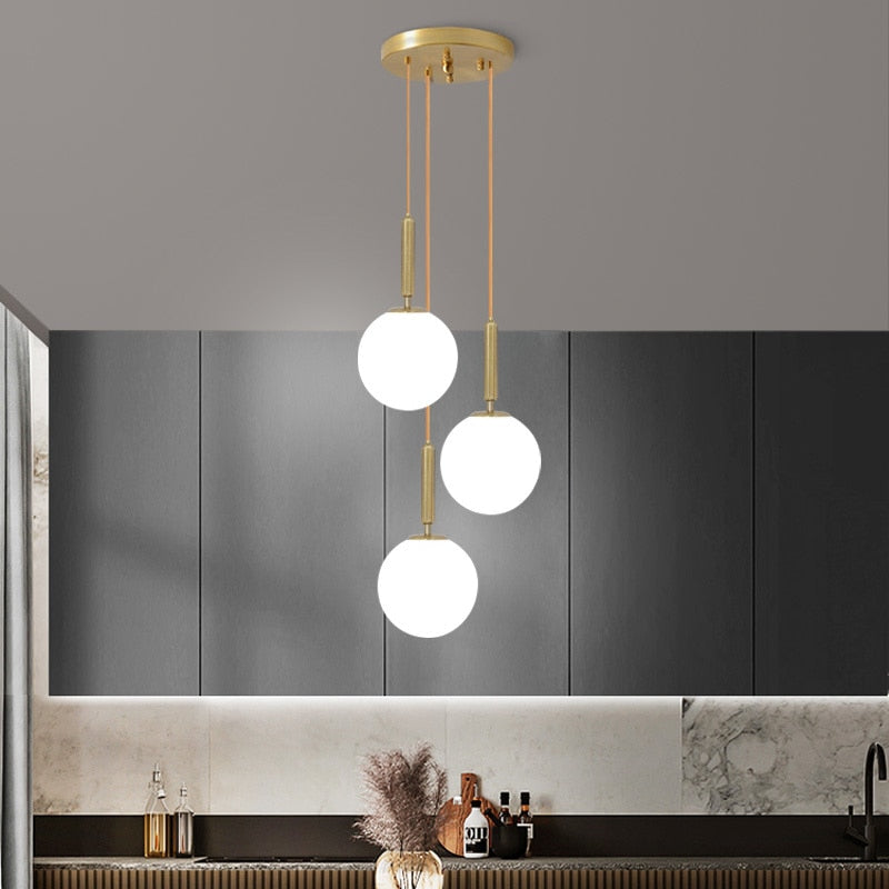 Modern LED Glass Ball Chandelier Lights - CozyWhims 