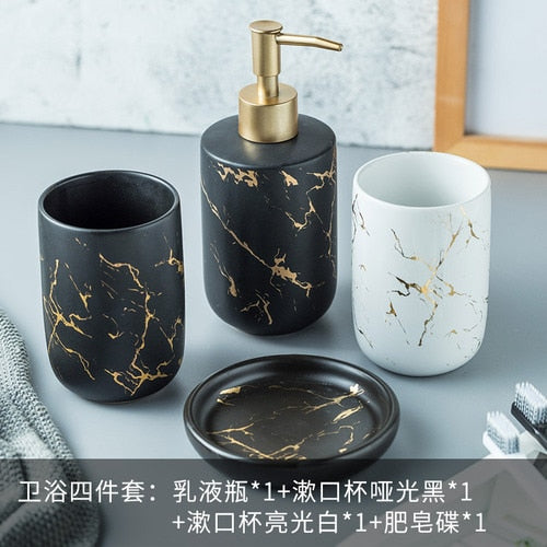 Nordic Matte Bathroom Accessories Set - CozyWhims 